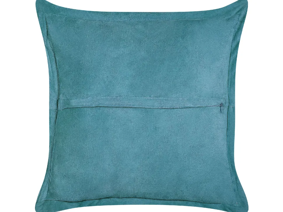 Conjunto De 2 Almofadas Em Bombazine Azul Esverdeado 43 X 43 Cm Zinnia