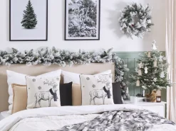 Conjunto De 2 Almofadas Em Tecido Branco E Preto 45 X 45 Cm Sven