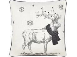 Conjunto De 2 Almofadas Em Tecido Branco E Preto 45 X 45 Cm Sven