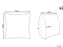 Conjunto De 2 Almofadas Em Tecido Branco E Preto 45 X 45 Cm Sven