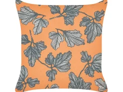 Conjunto De 2 Almofadas Em Poliester Laranja E Preto 45 X 45 Cm Spirea