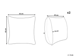 Conjunto De 2 Almofadas Em Poliester Laranja E Preto 45 X 45 Cm Spirea