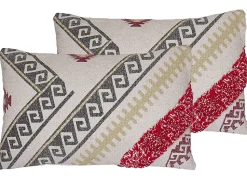 Conjunto De 2 Almofadas Em Algodao Multicolor 30 X 50 Cm Betula