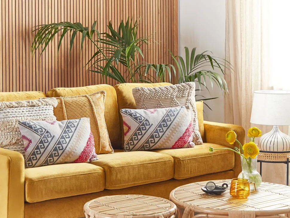 Conjunto De 2 Almofadas Em Algodao Multicolor 30 X 50 Cm Betula