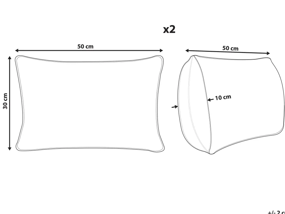 Conjunto De 2 Almofadas Em Algodao Multicolor 30 X 50 Cm Betula