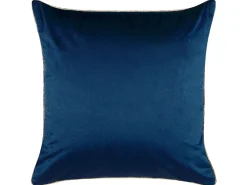 Conjunto De 2 Almofadas Em Veludo Azul Escuro E Dourado 45 X 45 Cm Crocus