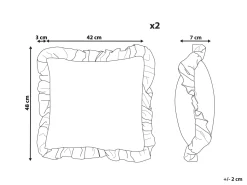 Conjunto De 2 Almofadas Em Veludo Rosa 42 X 42 Cm Kalanchoe