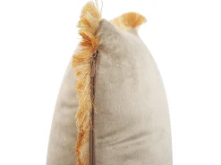 Conjunto De 2 Almofadas Em Veludo Creme 45 X 45 Cm Pothos