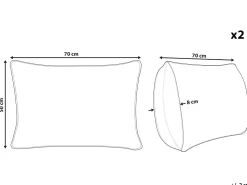 Conjunto De 2 Almofadas Em Tecido Branco Creme 50 X 70 Cm Almyros