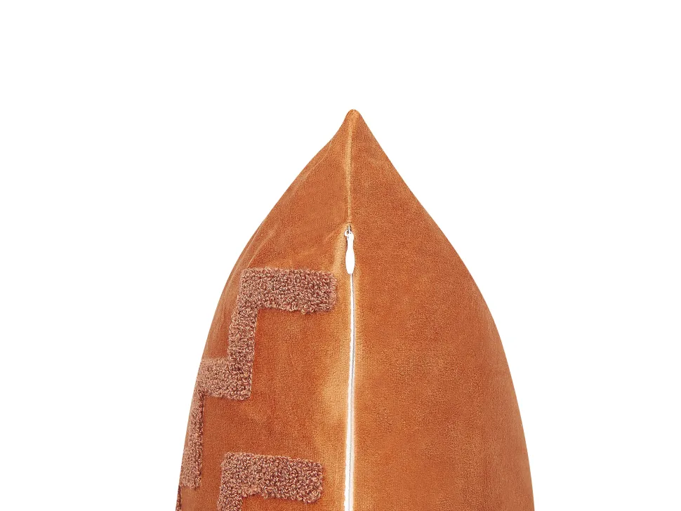 Conjunto De 2 Almofadas Em Veludo Laranja 45 X 45 Cm Bahia