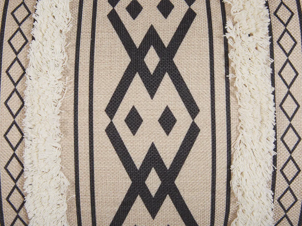 Conjunto De 2 Almofadas Em Creme E Preto 30 X 50 Cm Pulmonaria