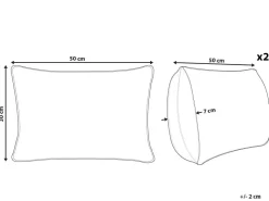 Conjunto De 2 Almofadas Em Creme E Preto 30 X 50 Cm Pulmonaria
