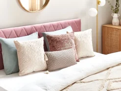 Conjunto De 2 Almofadas Em Veludo Creme 45 X 45 Cm Yarrow