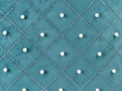 Conjunto De 2 Almofadas Em Veludo Azul Esverdeado 45 X 45 Cm Yarrow