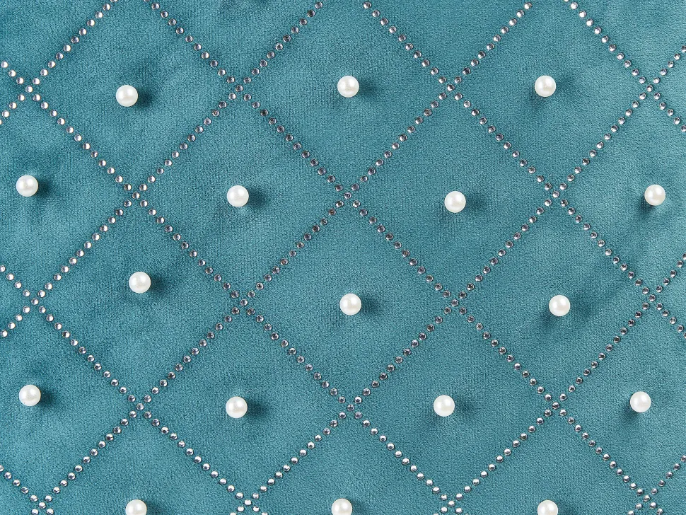 Conjunto De 2 Almofadas Em Veludo Azul Esverdeado 45 X 45 Cm Yarrow