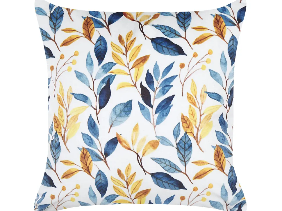 Conjunto De 2 Almofadas Em Veludo Amarelo E Azul 45 X 45 Cm Cattleya