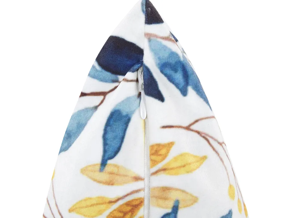 Conjunto De 2 Almofadas Em Veludo Amarelo E Azul 45 X 45 Cm Cattleya