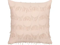 Conjunto De 2 Almofadas Em Poliester Rosa Salmao 45 X 45 Cm Agastache