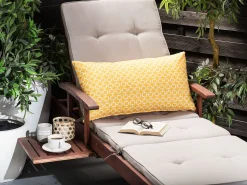 Conjunto De 2 Almofadas Em Tecido Amarelo E Branco 40 X 70 Cm Astakos