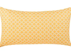 Conjunto De 2 Almofadas Em Tecido Amarelo E Branco 40 X 70 Cm Astakos