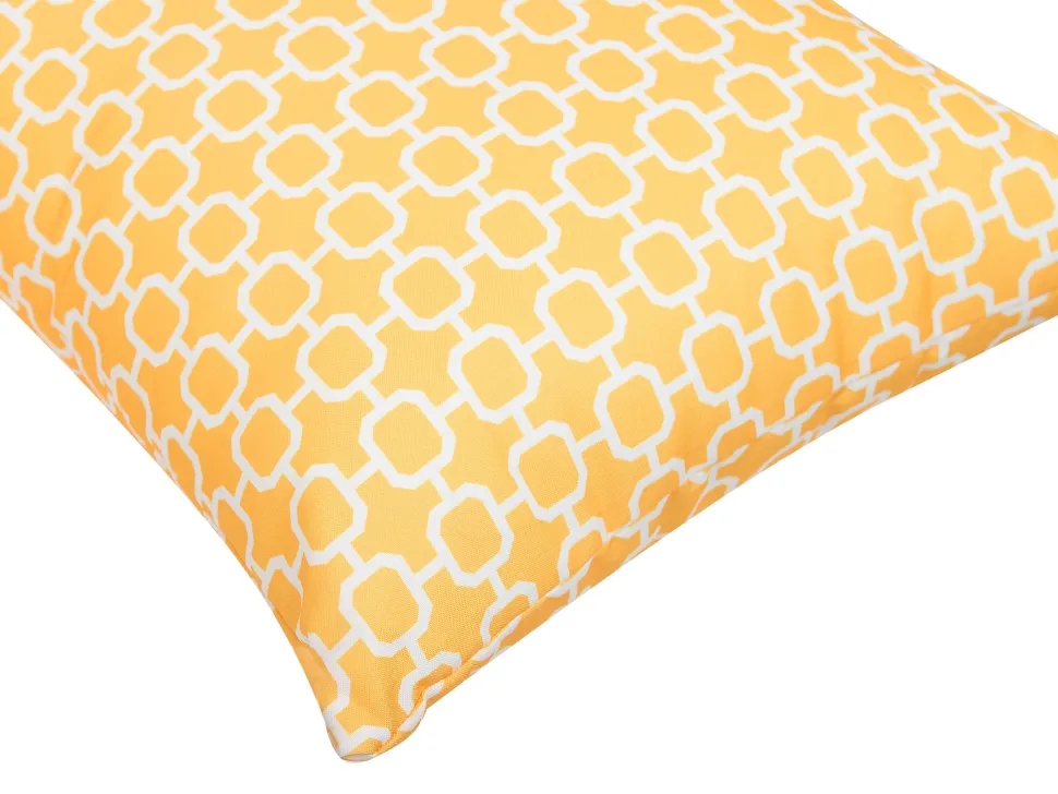 Conjunto De 2 Almofadas Em Tecido Amarelo E Branco 40 X 70 Cm Astakos