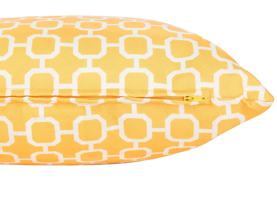 Conjunto De 2 Almofadas Em Tecido Amarelo E Branco 40 X 70 Cm Astakos