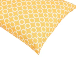 Conjunto De 2 Almofadas Em Tecido Amarelo E Branco 40 X 70 Cm Astakos