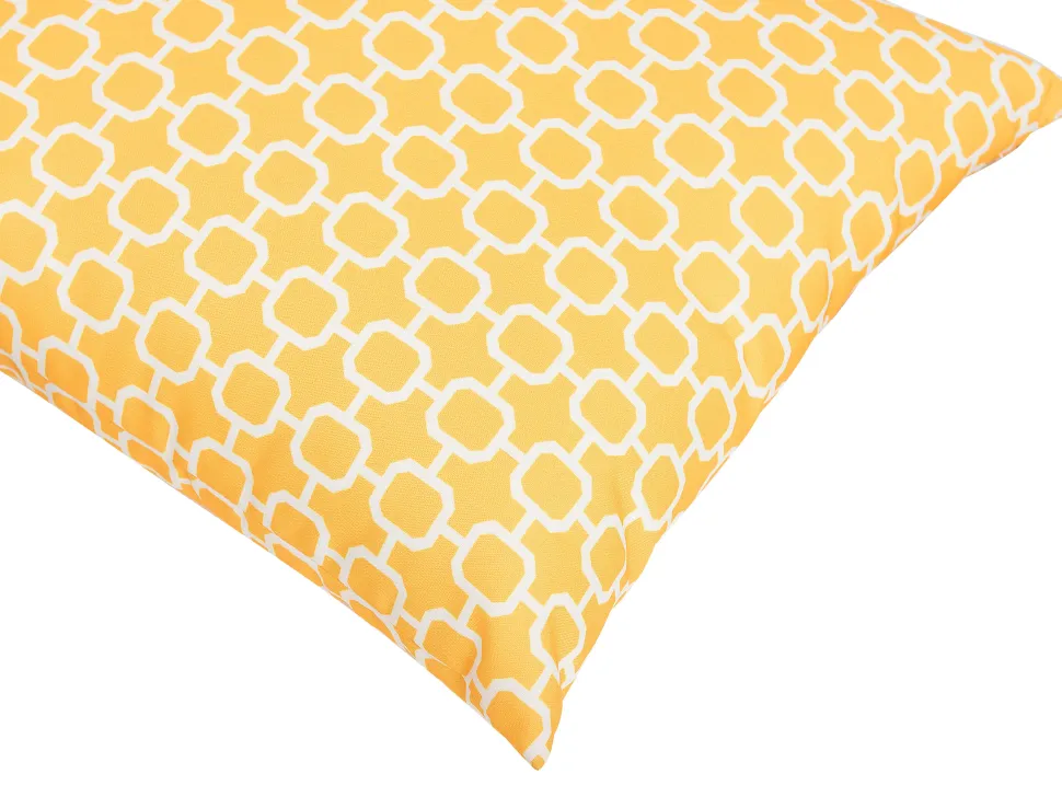 Conjunto De 2 Almofadas Em Tecido Amarelo E Branco 40 X 70 Cm Astakos