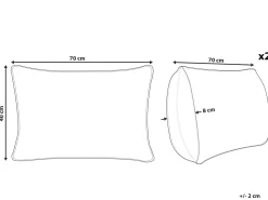 Conjunto De 2 Almofadas Em Tecido Amarelo E Branco 40 X 70 Cm Astakos