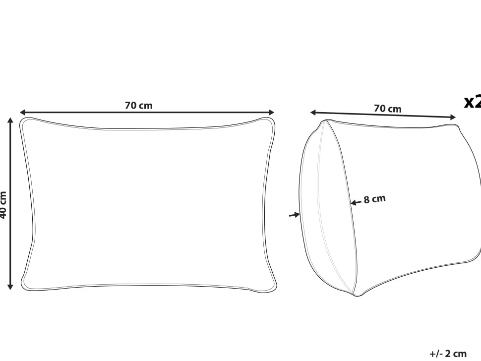Conjunto De 2 Almofadas Em Tecido Amarelo E Branco 40 X 70 Cm Astakos