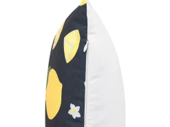 Conjunto De 2 Almofadas Em Poliester Preto E Amarelo 45 X 45 Cm Orchid