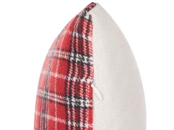 Conjunto De 2 Almofadas Em Tecido Branco E Vermelho 30 X 50 Cm Sven