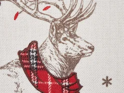 Conjunto De 2 Almofadas Em Tecido Branco E Vermelho 30 X 50 Cm Sven