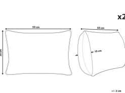 Conjunto De 2 Almofadas Em Tecido Branco E Vermelho 30 X 50 Cm Sven