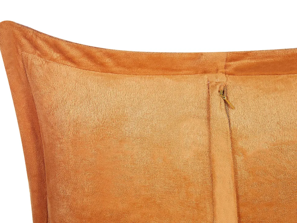 Conjunto De 2 Almofadas Em Bombazine Castanho Claro 47 X 27 Cm Zinnia