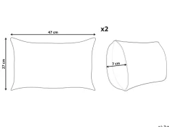 Conjunto De 2 Almofadas Em Bombazine Castanho Claro 47 X 27 Cm Zinnia