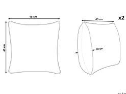 Conjunto De 2 Almofadas Em Veludo Laranja 45 X 45 Cm Aerangis