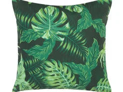 Conjunto De 2 Almofadas Externas Com Padroes De Folhas Verdes 45 X 45 Cm Funo