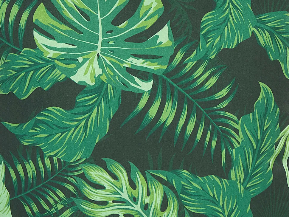 Conjunto De 2 Almofadas Externas Com Padroes De Folhas Verdes 45 X 45 Cm Funo