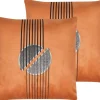 Conjunto De 2 Almofadas Laranja 45 X 45 Cm Ceropegia