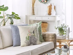 Conjunto De 2 Almofadas Multicolor Com Motivo De Coelho 45 X 45 Cm Fatsia