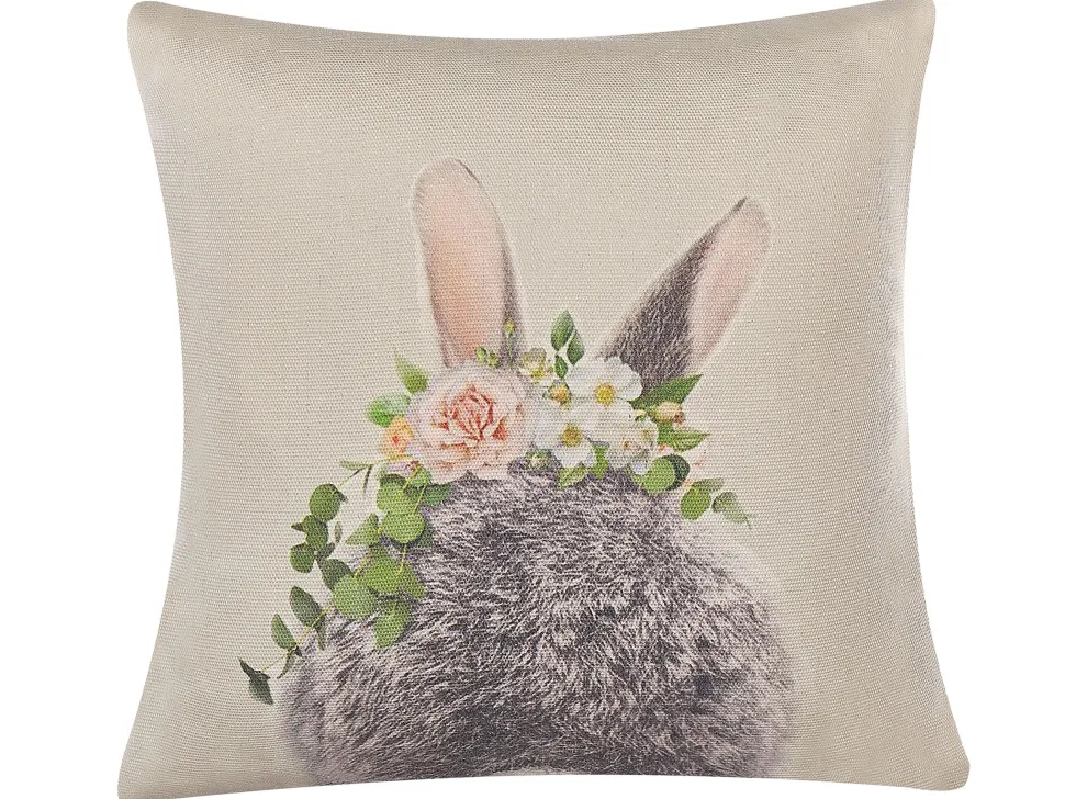 Conjunto De 2 Almofadas Multicolor Com Motivo De Coelho 45 X 45 Cm Fatsia