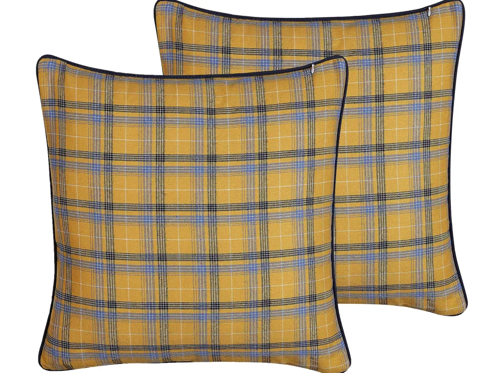 Conjunto De 2 Almofadas Multicoloridas 45 X 45 Cm Dicentra