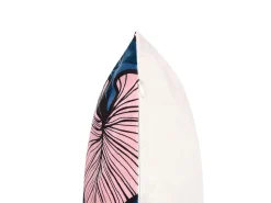 Conjunto De 2 Almofadas Padrao De Folhas Azul E Rosa 45 X 45 Cm Chrysanthemum