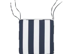 Conjunto De 8 Almofadas Para Cadeiras De Jardim As Riscas Azul E Branco Sassari