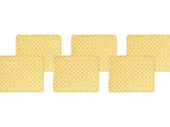 Conjunto De 6 Almofadas Para Cadeira Com Padrao Geometrico Amarelo Tolve