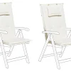Conjunto De 2 Almofadas Para Cadeira De Jardim Em Creme Toscana/Java