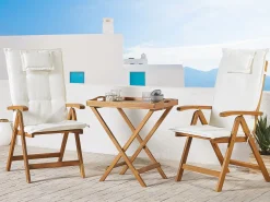 Conjunto De 2 Almofadas Para Cadeira De Jardim Em Creme Toscana/Java