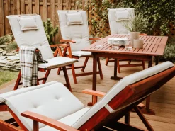 Conjunto De 2 Almofadas Para Cadeira De Jardim Em Creme Toscana/Java