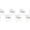 Conjunto De 8 Almofadas Para Cadeiras De Jardim Taupe Sassari